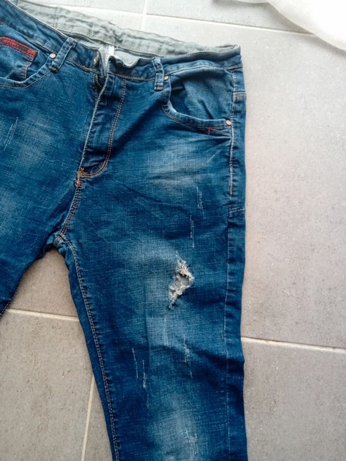 Jeans à trou Homme taille 44 Bleu - photo numéro 4
