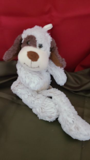 Doudou chien Rodadou Gris Chiné Longue Pattes - Peluche chien Roda