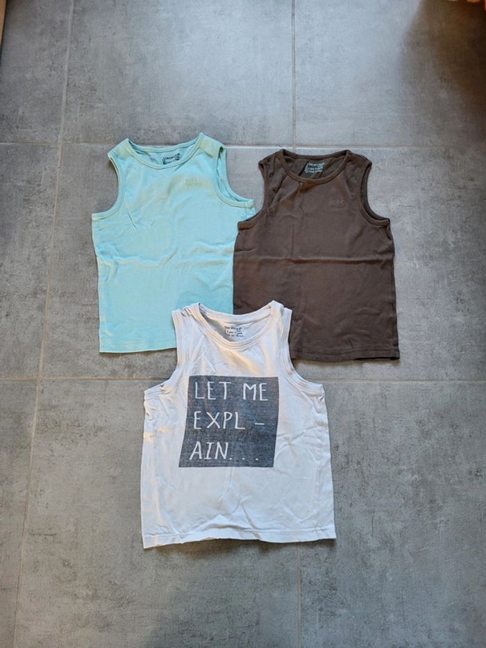 Lot 3 t-shirts sans manches  garcon orchestra 5 ans