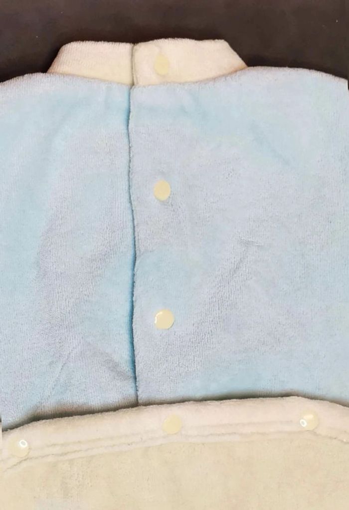 Pyjama 👣 velours mixte, ouverture devant, 0mois/50cm grenouillère - photo numéro 4