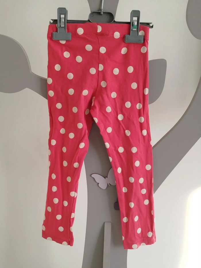 Legging long rose à pois blanc Kiabi taille 5 ans - photo numéro 2