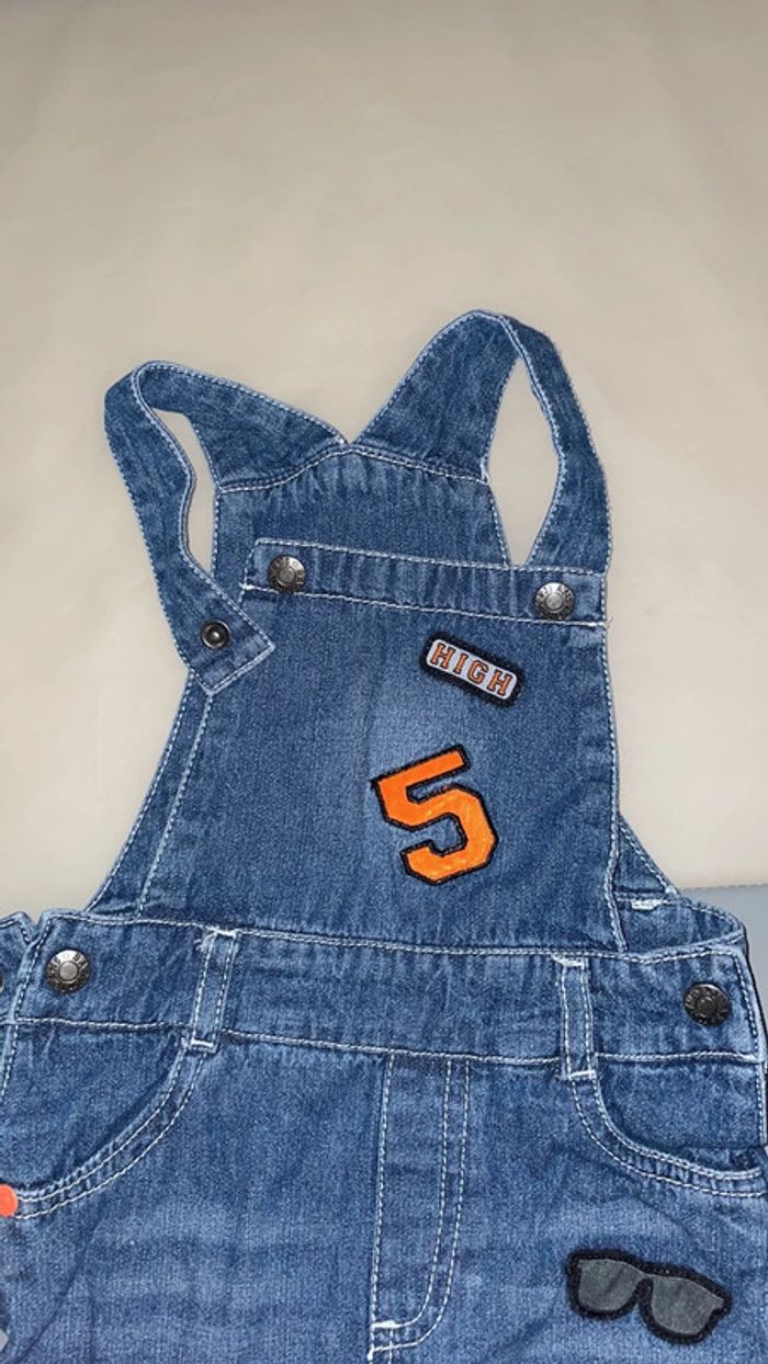 Salopette en jean 12 mois 74 cm - photo numéro 3