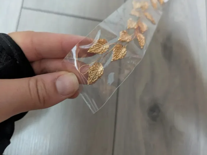 Bijoux de tête feuille doré neuf - photo numéro 2