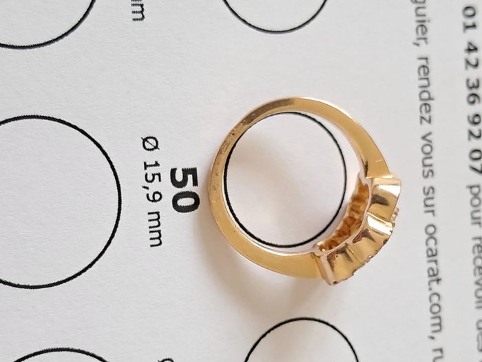 Bague plaquée or double fleur - photo numéro 4