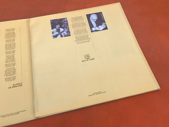 Vinyle 33 tours Jean Ferrat Ferrat chante Aragon (1974) Barclay 90013 - photo numéro 3