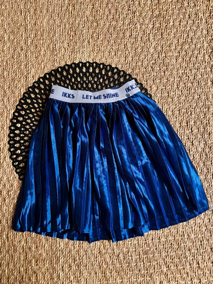 Jupe plissée bleu électrique ikks