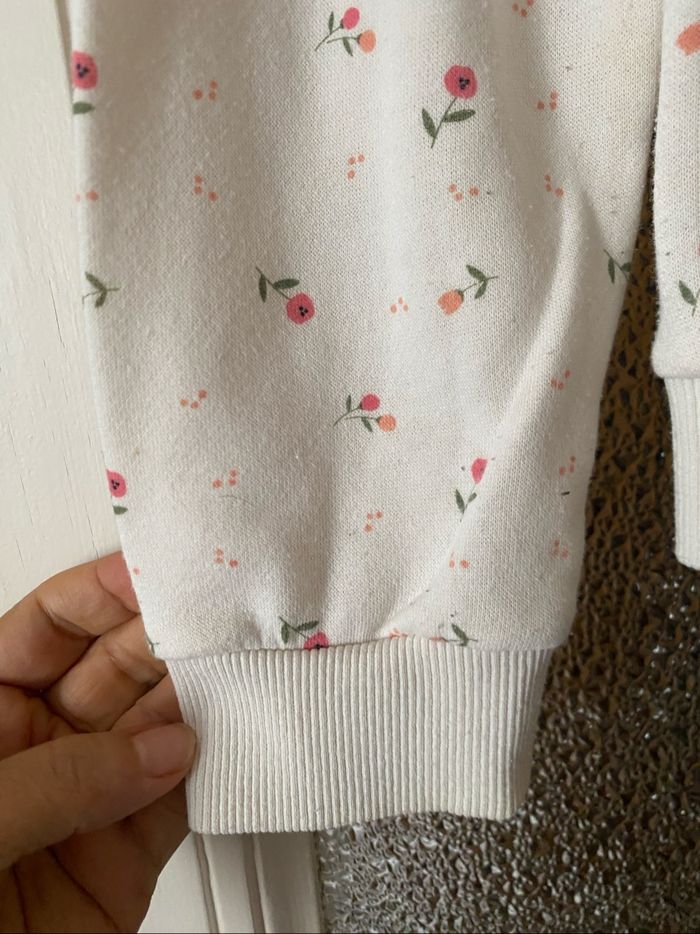 Pull blanc  motifs  floraux Jiabi - photo numéro 3