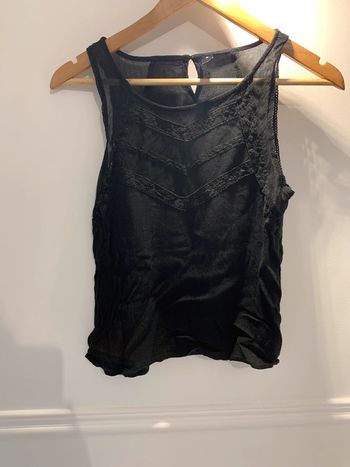 Haut de pyjama noir à broderie Undiz