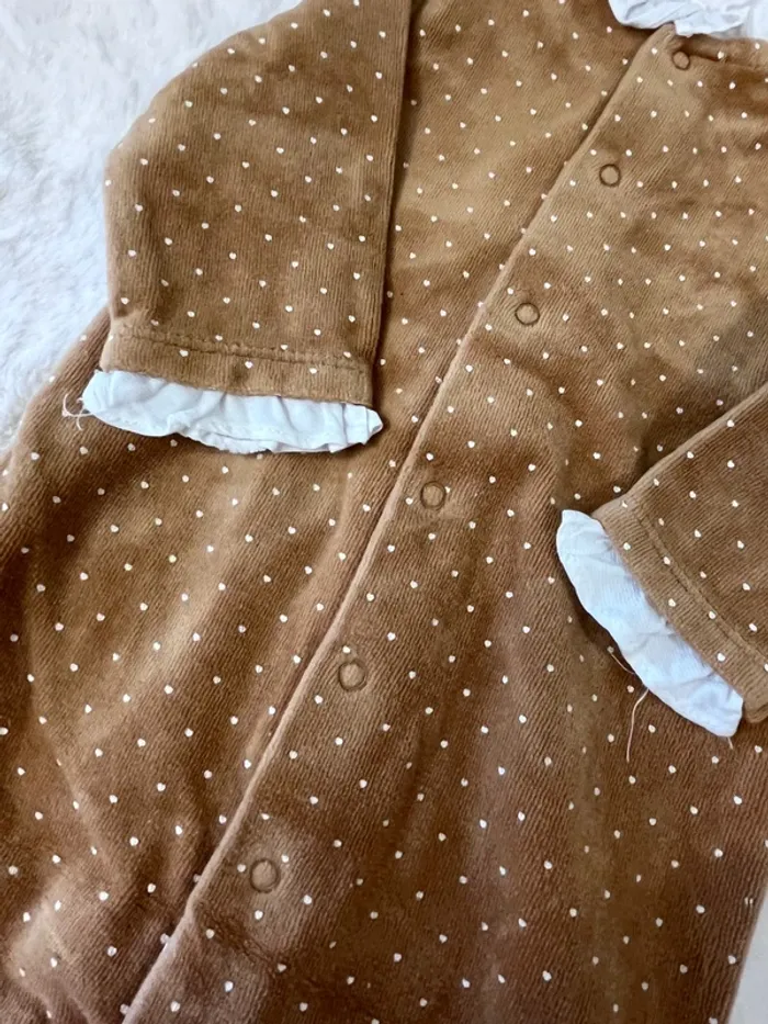 Pyjama velours 1-2 mois 60 cm - photo numéro 5