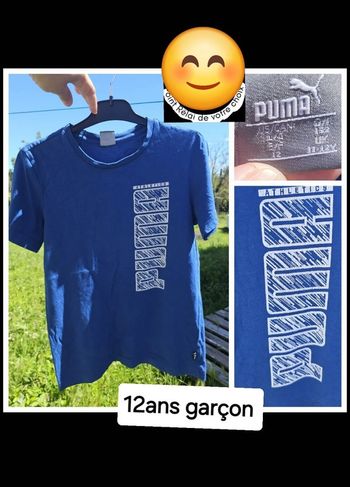 TEE shirt puma  12 ans garçon bleu