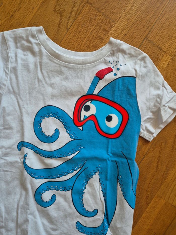Tee-shirt blanc pieuvre taille 4 ans neuf - photo numéro 2