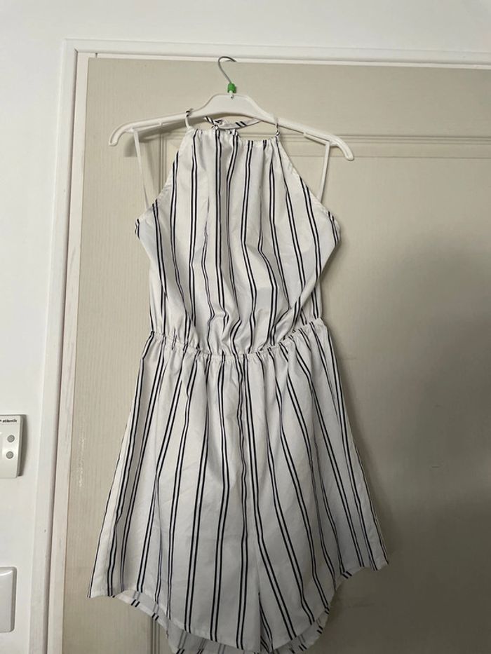 Combi short rayé