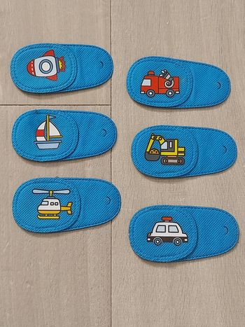 Lot de 6 caches œil pour lunette (œil gauche) en tissu réutilisables