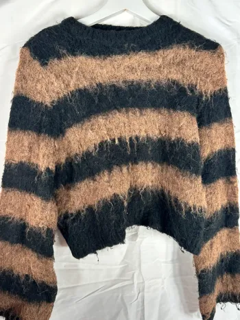 Pull noir et marron Mango