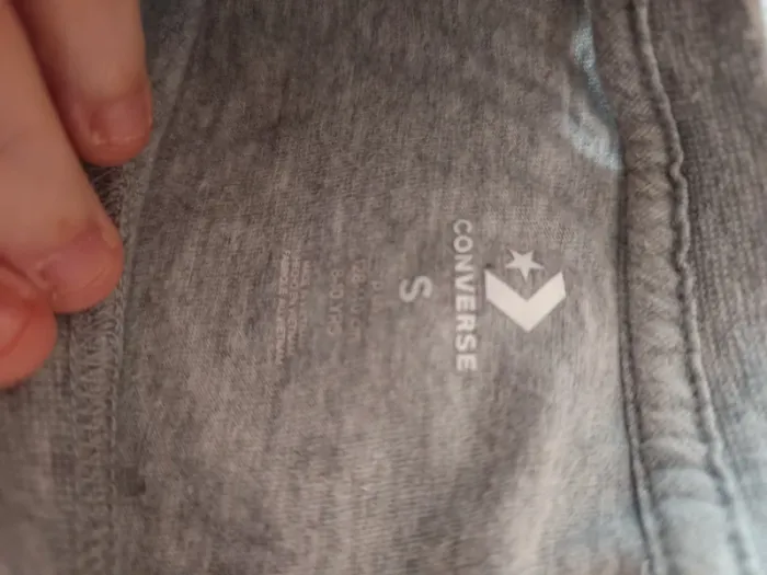 T shirt gris manche courte taille 8/10 ans converse - photo numéro 3