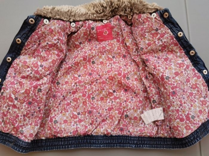 Veste en jeans doublée 2 ans fille grain de blé - photo numéro 3