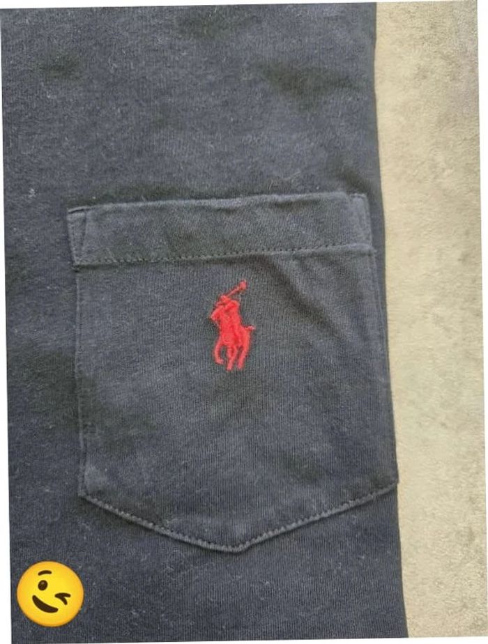 T-shirt Ralph Lauren S coupe col rond noir Homme Men tee108 - photo numéro 2