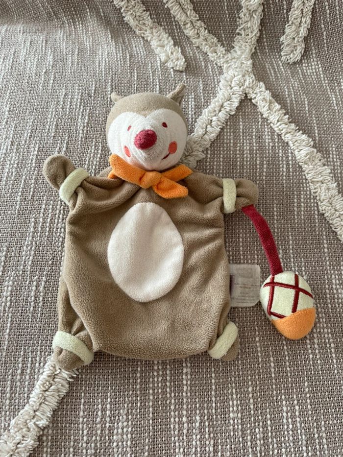 Peluche doudou marionnette bébé 9 Renard écureuil castor marron orange tres bon état