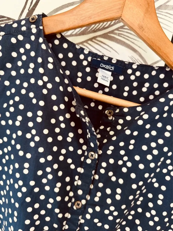 Taille 12 ans Combishort été fille Okaidi bleu marine * poids * 🌸 - photo numéro 3