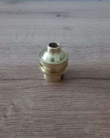 Douille B22 ancienne en laiton et céramique + bague Abat-jour. 