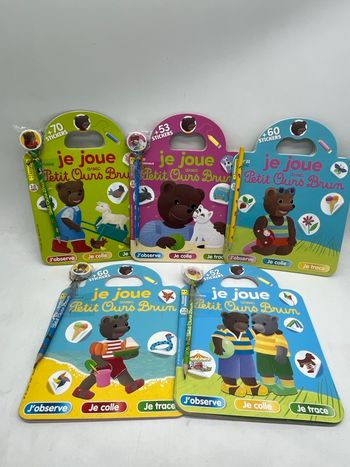 Lot de 5 magazines Livres d’activités Je joue avec Petit Ours brun Neuf 