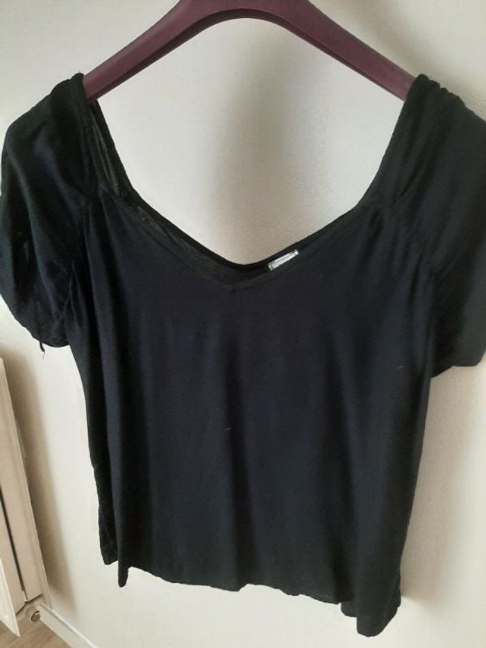 Blouse col V noire Pimkie
