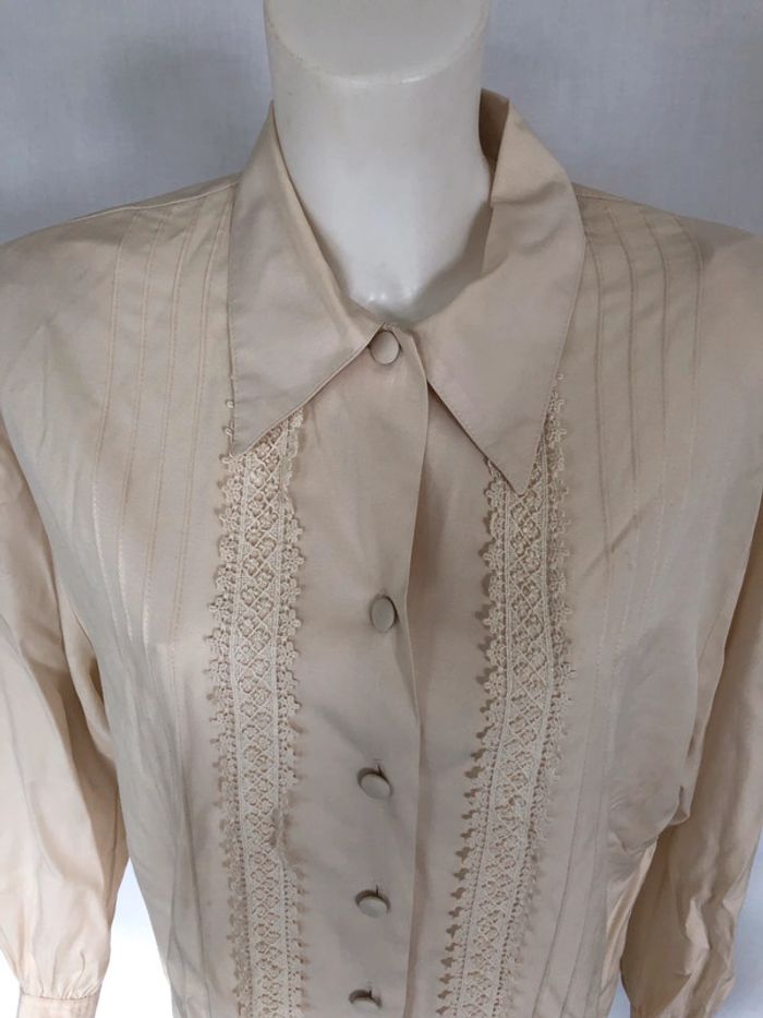 Chemise vintage crème à guipures 48 Damart très bon état - photo numéro 9