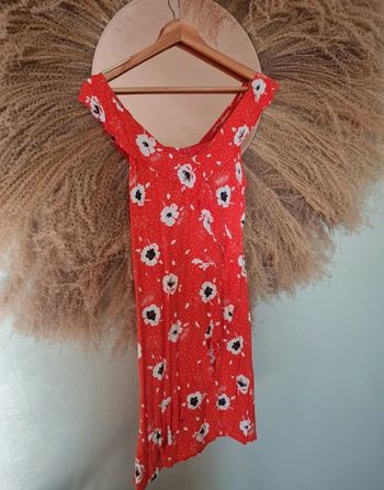 Robe à fleur fleurie coquelicots rouge taille 36