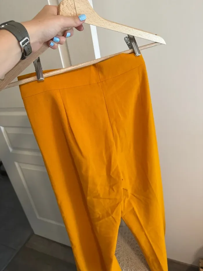 Pantalon droit Zara orange - photo numéro 3