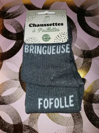 Chaussette à paillettes message