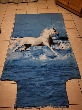 Housse de couette 140 par 200cm motif chevaux