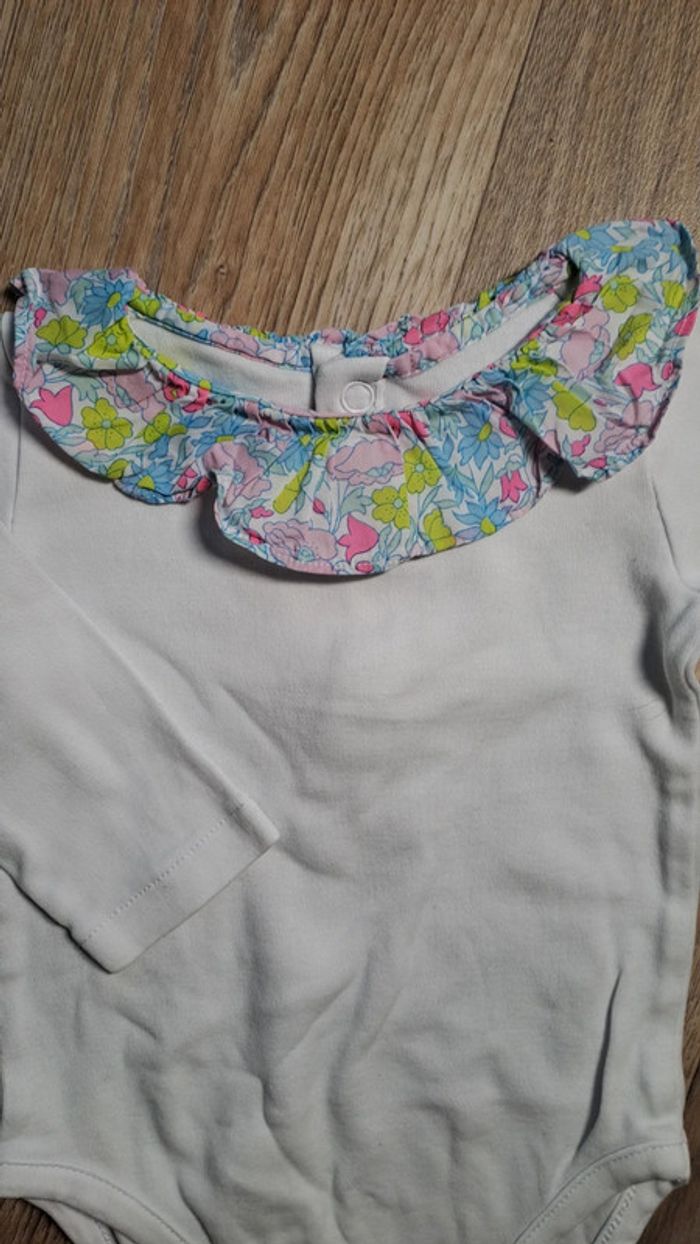 Body manches longues col Claudine liberty Jacadi 6 mois fille - photo numéro 3