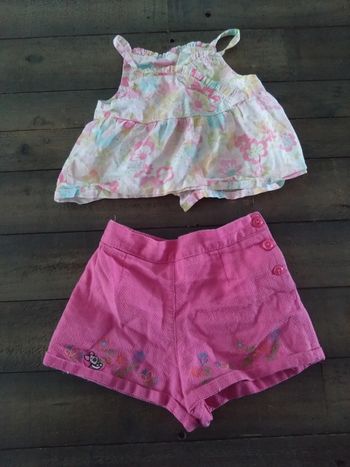 Ensemble short et débardeur bébé fille 18 mois 2 ans