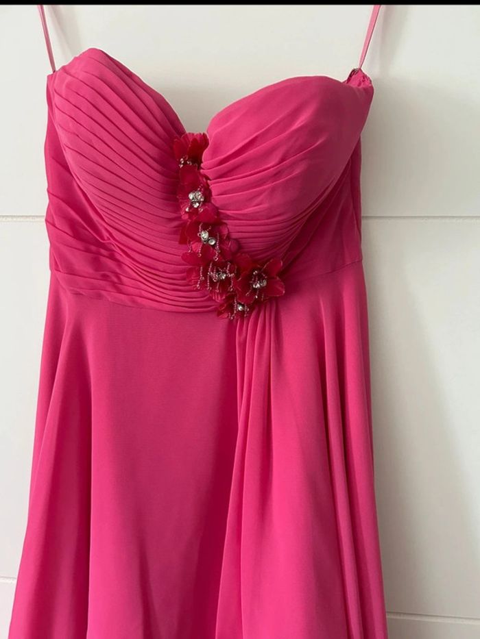Robe bustier longue fluide rose T38 - photo numéro 3