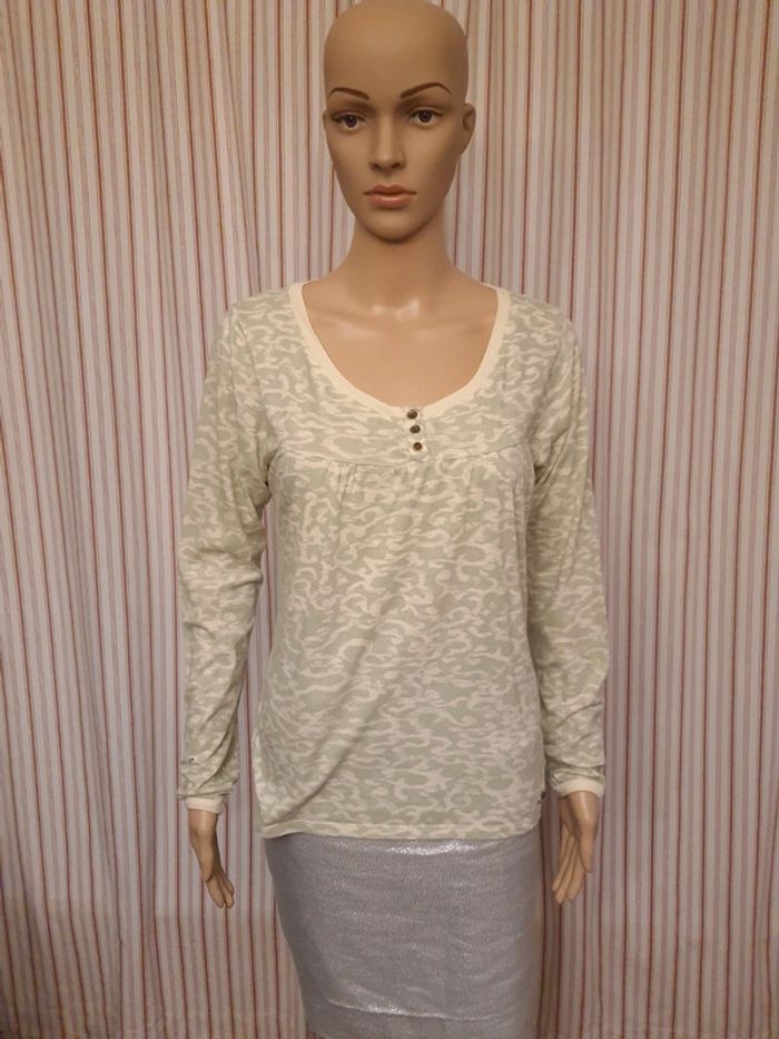 Jolie T-shirt femme vert/beige Carrera taille S