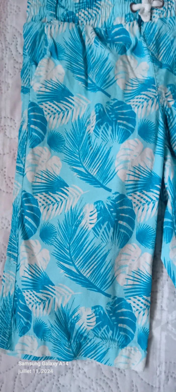 Bermuda motif palmiers turquoise garçon 12 ans kiabi - photo numéro 4