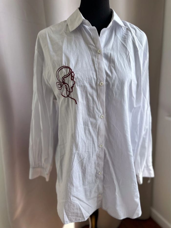 Chemise blanche brodé oversize 36
