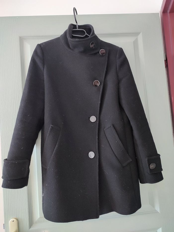 Manteau caban mi long élégant Casual Wool blend