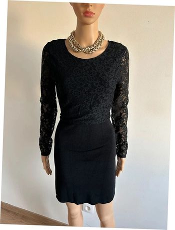 Robe noire neuve à manches longues avec dentelle Morgan taille S (valeur 85€)