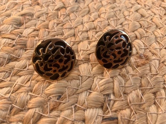 Bijoux 🎀 Boucles d’oreilles noir/doré - photo numéro 2
