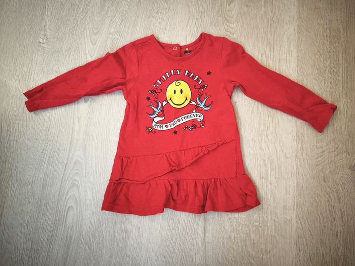 Robe tunique rouge fille printemps automne