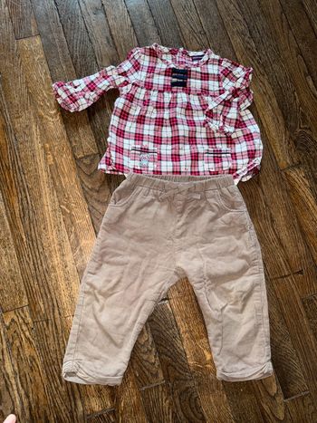 Blouse sergent major et pantalon velour Zara 12 mois