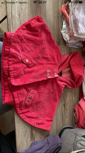 Manteau Cape rose velour