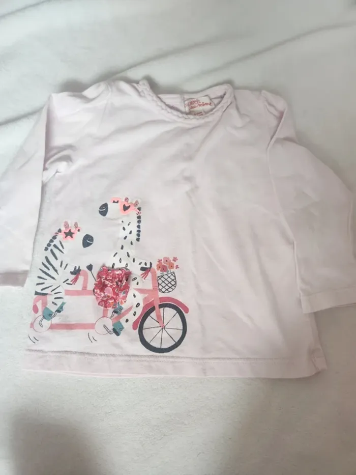 Magnifique lot bébé fille rose motif liberty jogging sweat salopette bandeau haut Dpam 9 mois - photo numéro 10