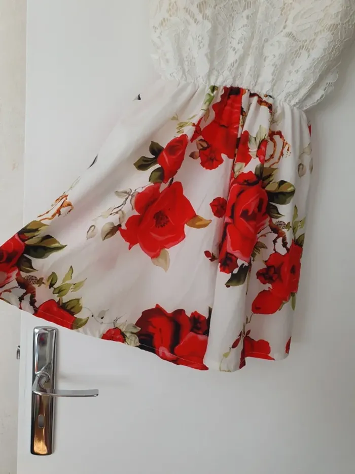 Combishort fleuri bretelle réglable rembourré - photo numéro 3
