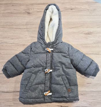 Manteau fourré gris a capuche, Kiabi, 12 mois