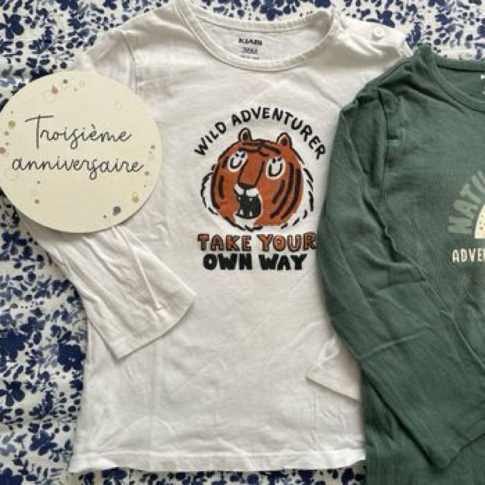 Lot de 2 t-shirt manches longues Kiabi - photo numéro 3