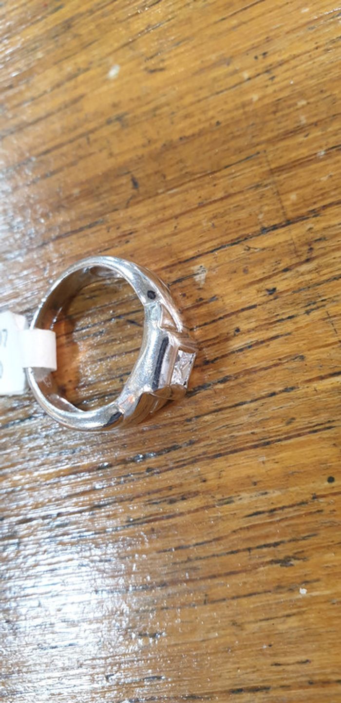 Jolie bague argent massif 925 et zyrconium - photo numéro 4