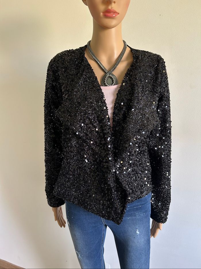Veste noire avec sequins Naf Naf taille L jamais portée