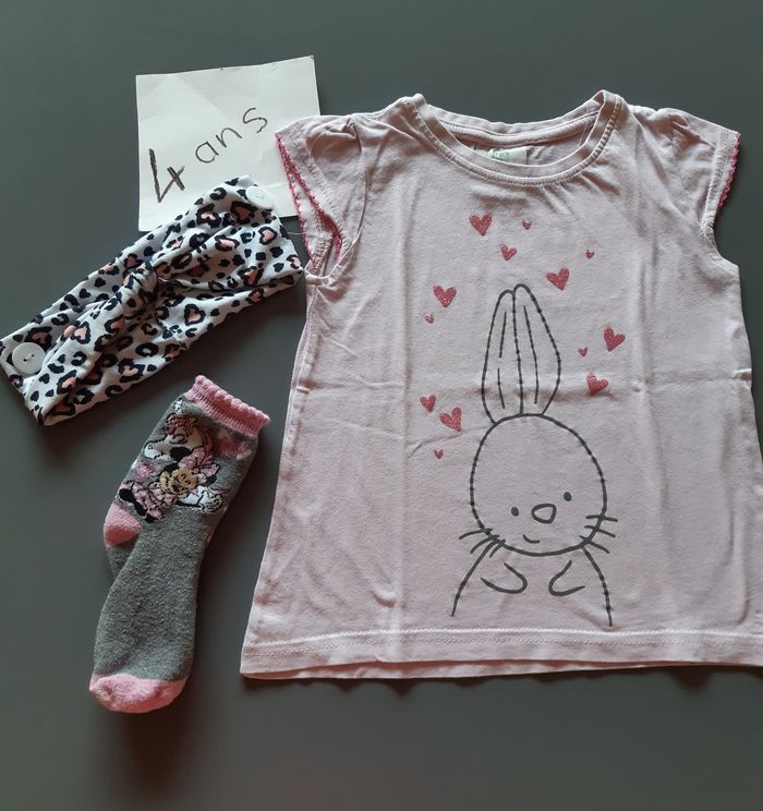 lot fille été 4ans : tee-shirts et shorts - photo numéro 4